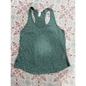 HM Basic Racerback Tank Top Womens Medium Green Heathered Space Dye Sleeveless